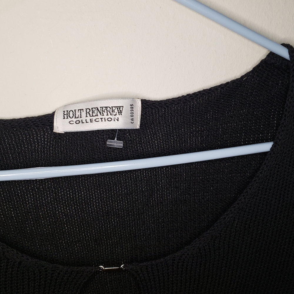 Holt Renfrew Ribbed Keyhole  Sweater - Picture 3 of 12